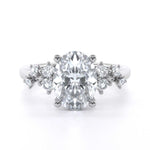 Oval cut diamond unique engagement ring