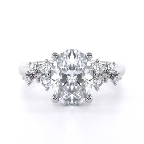 Oval cut diamond unique engagement ring